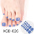 Violet - 22Tips Pure Color Toe Nail Stickers/Strips Nail Art Fake Nails Stickers For Nails Toe Self-Adhesive Feet Stickers For Girls By WTB