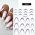 Mixed Colors - White French 3D Nail Stickers Manicure Gradient Line Flower Nail Art Designs Self-Adhesive Nail Tips Guides For Diy Decoration By WTB