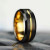 Fashion 8Mm Men Gold Color Groove Stainless Steel Rings Black Brushed Engagement Rings For Men Women Wedding Anniversary Jewelry By WTB