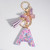 White - Fashion Tassel Butterfly 26Letter Keychain Colorful Love Heart Filled Resin Alphabet Keyring Women Girls Car Bag Phone Pendant By WTB