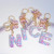 Yellow - Fashion Tassel Butterfly 26Letter Keychain Colorful Love Heart Filled Resin Alphabet Keyring Women Girls Car Bag Phone Pendant By WTB