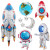 3D Rocket Balloon Self Standing Foil Balloon With Base Astronaut Balloon Rocket Balloon For Outer Space Party Decoration By WTB