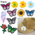 Maroon - Butterfly Daisy Embroidery Patches For Clothing Thermoadhesive Patches Diy Fusible Patch On Kids Clothes Sunflower Badges Sewing By WTB