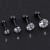 Metal Light Yellow Gold Color, Main Stone Black - 1Pc Small Round Cz Tragus Cartilage Titanium Steel 16G 4 Prong Ear Stud Earrings Tragus Helix Piercing Jewelry Sexy Body Jewelry By WTB