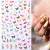 White - 3D Blue Butterfly Adhesive Stickers Nail Art Decoration Laser Flowers Leaves Nail Sticker Nail Art Supplies Nail Parts By WTB