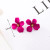 Metal Red Wine - 2024 New Rose Red Flower Hanging Earrings For Women Love Heart Blooming Florals Cute Lovely Female Ear Jewelry Brincos New By WTB