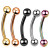 Metal Imitation Rhodium Plated, Main Stone Black - G23 Titanium Epoxy Curved Barbells Eyebrow Rings Piercing Curved Bar Banana Eyebrow Ear Cartilage Tragus Body Piercing Jewelry By WTB