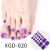 Red - Dropshipping 22Tips Color Toe Nail Polish Stickers/Strips Fake Nails Stickers For Nails Nail Art Toe Self-Adhesive Feet Stickers By WTB