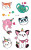 White - Cartoon Animal Waterproof Temporary Tattoo Cute Pet Cats And Dogs Tattoo Stickers Children Boy Girl Fake Body Art Flash Tatoo By WTB