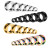 Metal Light Yellow Color, Main Stone Black - 2Pcs Multi Color Steel Screw Fit Tunnel Ear Plug Stretcher Gauge 3-25Mm Ear Lobe Tunnel Expander By WTB