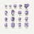 White - 20Pcs Nail Art Light Purple Sparkling Crystal Glass Diamond Violet Pointed Bottom Bare Rhinestone Gem Nail Accessories Charms By WTB