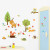 Light Yellow - Funny Animals Bird Swinging Wall Stickers Kids Room Decoration Diy Cartoon Monkey Giraffe Lion Mural Art Pvc Posters Home Decals By WTB