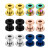 Metal Rhodium Plated, Main Stone Blue - 2Pcs Multi Color Steel Screw Fit Tunnel Ear Plug Stretcher Gauge 3-25Mm Ear Lobe Tunnel Expander By WTB