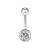 Metal Rhodium Plated, Main Stone Green, Shape\Pattern: Curved Barbell, Body Jewelry Type: Navel & Bell Button Rings, Body Jewelry Application Area: Body - 14G 1.6Mm Crystal Belly Button Navel Ring Steel 5Mm 8Mm Ball 8Mm - 16Mm Bar Curved Bar By WTB