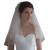 White - 2 Tiers Bride Wedding Veil Short Fingertip Bridal Tulle Veil With Comb And Cut Edge By WTB