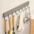 Light Grey - Wall Mounted Hooks Rack Punch Free Kitchen Utensils Storage Row Hook Holder Bathroom Towel Robe Coat Hangers Multi-Purpose Hooks By WTB
