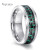 8Mm Tungsten Mens Ring Chamfered Inlaid Carbon Fiber Stainless Steel Ring For Women Wedding Band Couples Jewelry Accessories By WTB