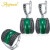 Ajojewel Classic Dark Green Stone Ring Earrings Set High Quality Vintage Jewelry Women'S Party Gift Hot By WTB
