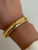 Metal Gold-Color, Diameter: 52-54Mm - 18K Gold Plated Titanium Steel Bracelet Vintage Elastic Gypsy Polishing Bangle For Women Girls Fashion Aesthetic Jewelry By WTB