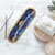 Chakrik12 Length Incense Stick Holder With 2 Holes, Incense Ash Cather For Counters, Meditation Room, Yoga, Home, Office, (Blue & Golden)