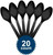 Vibrant Jet Black Plastic Spoons - Eco-Friendly, Durable & Eye-Catching, Perfect For Parties & Events