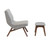 Modrest Whitney Modern Grey & Walnut Accent Chair & Ottoman By VIG