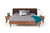 Modrest Marshall Mid-Century Modern Brown Fabric & Walnut Bedroom Set By VIG