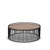 Modrest Bronson Modern Walnut & Black Round Coffee Table By VIG