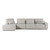 Divani Casa Chapel - Modern Light Grey Fabric Sectional Sofa + Ottoman By VIG