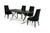 A&X Xavier - Modern Black Crocodile + Stainless Steel Dining Table By VIG