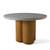 Modrest Bateman - Modern Faux Concrete + Walnut Round Dining Table By VIG