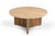 Modrest Pawnee - Modern Travertine Marble + Wood Round Coffee Table By VIG