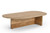 Modrest Chisholm - Modern Travertine Marble + Wood Freeform Coffee Table By VIG