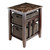 Zoey Accent Table With 2 Foldable Corn Husk Baskets Faux Marble Top Chocolate And Walnut 41760 By Winsome Wood