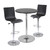 Spectrum 3 Piece Pub Table With High Back Adjustable Swivel Stools Black And Chrome 39600 By Winsome Wood
