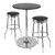 Summit 3 Piece Pub Table With Swivel Seat Bar Stools Black And Chrome 41306 By Winsome Wood