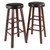 Maria 2 Piece Cushion Seat Bar Stool Set Espresso And Walnut 44228 By Winsome Wood