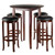 Fiona 5 Piece High Table With Cushion Swivel Seat Bar Stools Walnut And Black 40308 By Winsome Wood