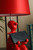 21.25" In Red Modern Clown Phone Holder Resin Table Lamp HBL2295 By Ore