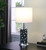 24" Jon Chrome Bohemian Black Glass Mosaic Modern Pillar Table Lamp HBL2117 By Ore
