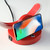 13.25" In Modern C Shape Led With Usb/Wireless Charger Port And Touch Dimmer Bright Red Table Lamp HBL2585 By Ore