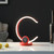 13.25" In Modern C Shape Led With Usb/Wireless Charger Port And Touch Dimmer Bright Red Table Lamp HBL2585 By Ore