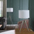 34.25" - 29.25" In Mid-Century Adjustable Tripod Chrome/Silver Metal Table Lamp HBL2537 By Ore