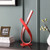 17" In Abstract Upright Ribbon Bow Led Red Metal Table Lamp HBL2782 By Ore