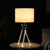 26.25" In Mid Century Birgit Led Acrylic Tapered Legs Silver Metal Table Lamp HBL2624 By Ore