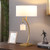 28.5" In Contemporary Dual Gold Arc With Hanging Pendelum Lamp Metal Table Lamp HBL2773 By Ore