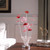 20.75" H 3 G4 Led Aluminum 4 Red Roses 6 Petal Floral 2 Red/Silver Flower Bud On A Trumpet Vase Table Lamp HBL2503 By Ore