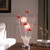 20.75" H 3 G4 Led Aluminum 4 Red Roses 6 Petal Floral 2 Red/Silver Flower Bud On A Trumpet Vase Table Lamp HBL2503 By Ore