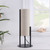 22" H Modern Upright Beige Linen Drum Black Metal Table Lamp HBL2692 By Ore