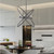 29"L X 15"W X 37.5"H 4 Led Matte Black Atom Brass Metal Pendant HBL7018 By Ore